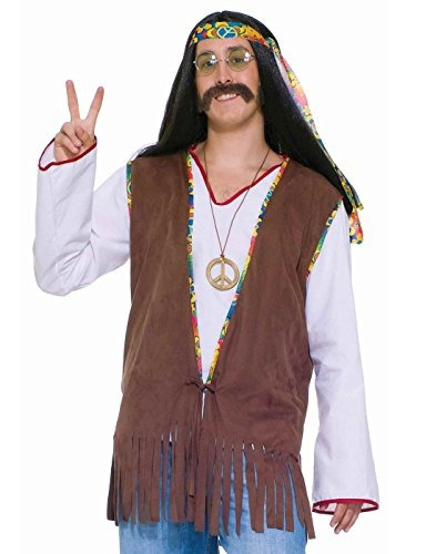 Disfraz De Hippie Para Hombre Talla Única Color Marrón-