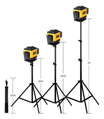Kit Nível A Laser De 12 Linhas 3d Profissional Com Tripé