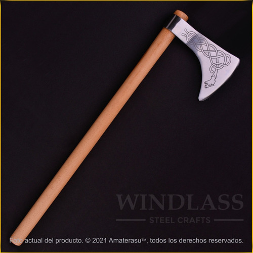 Imagen 2 de 9 de Hacha De Guerra Vikinga Serpiente Windlass Marto Funcional