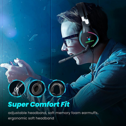 Imagen 6 de 7 de Auriculares Gamer Headset Soundpeats G1 Luz Led Pc Ps4 Xbox