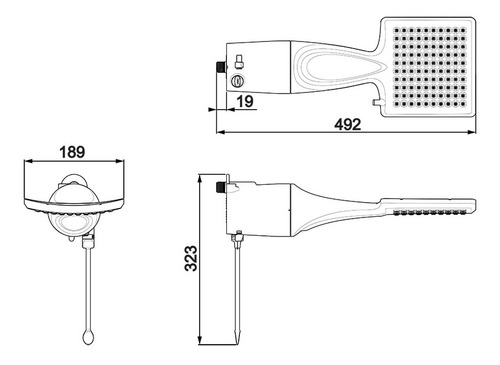 Imagem 2 de 5 de Chuveiro Ducha Loren Shower Ultra Eletrônico 7500w 220v