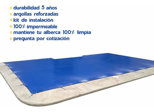 Cubierta Para Alberca 3x5.50 Mts Cda Kit Anclas Oculta Funda