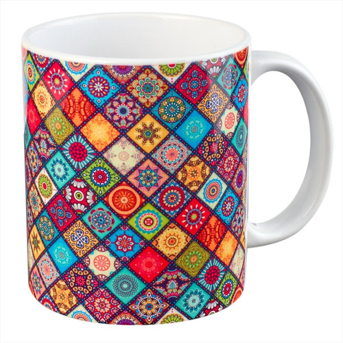 Taza Con Mandalas Colores 