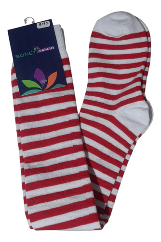 Calceta Larga Unisex Moda Rayas Caramelo Navidad Niña