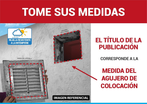 Rejilla Ventilacion 40x10 Fija Galvanizada Extraccion