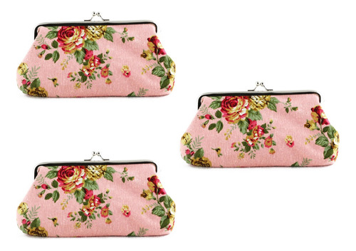 Juego De Carteras Para Mujer Con Cierre De 3 Broches, Wallet