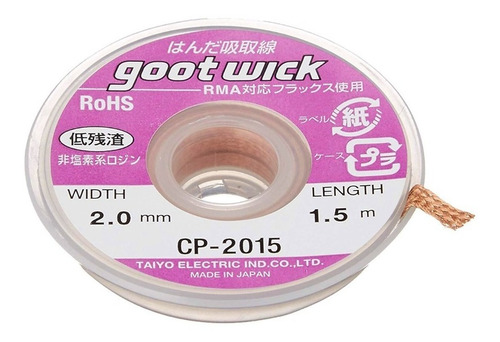 Malla Desoldadora Alta Calidad - Goot 2015 / 2.0mm X 1.5mts