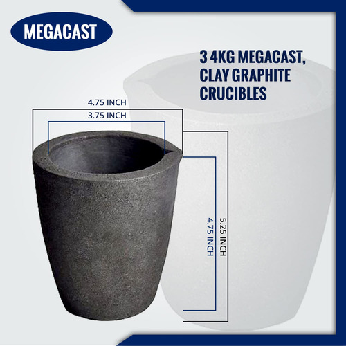 Crisol #3 6kg Megacast Arcilla/grafito Para Fundir Metales