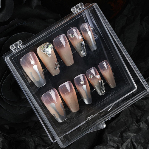 2 Caja De Almacenamiento De Uñas A Presión De 10 Piezas