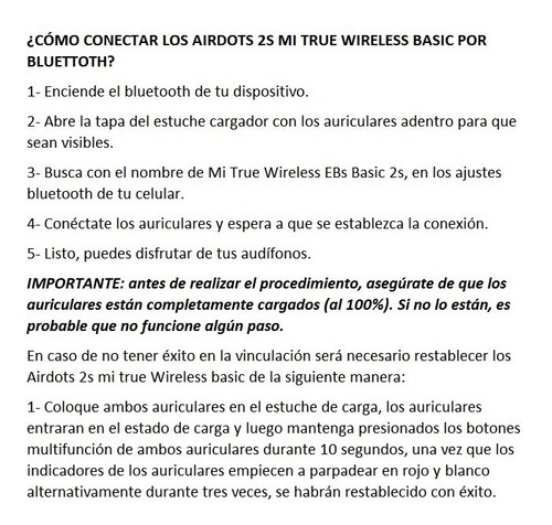 Imagen 10 de 10 de Xiaomi Redmi Airdots 2s Mi True Wireless Basic Ear Audifonos
