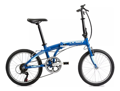 Bicicleta Plegable Olmo Pleggo Entry P10 Aluminio 7 Velocidades Shimano Color Azul