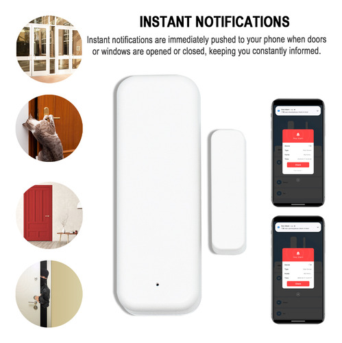 Sensor De Porta Tuya Smart Wifi Detectores De Janela Sensor