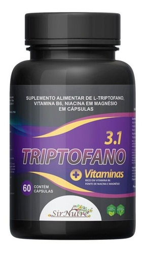 Triptofano 3.1 Com Vitaminas 60 Cápsulas