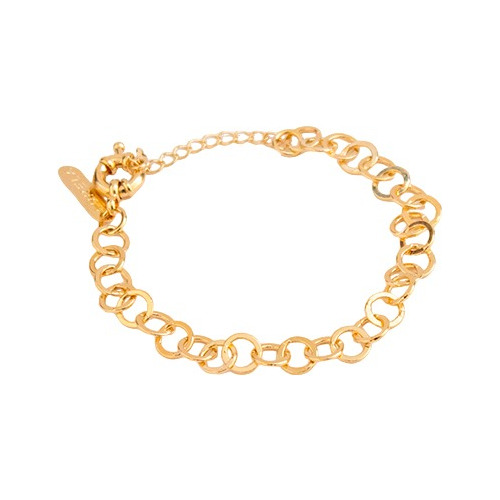 Golden Chain Circles Bracelet  Chapa De Oro