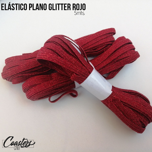 Elastico Glitter Rojo Para Agendas