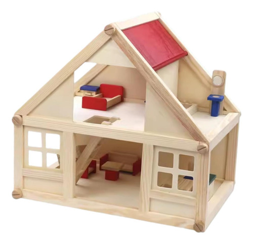 Casa De Muñecas De Madera, Juego De Simulación, Casa De