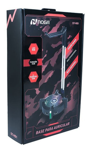Imagen 6 de 6 de Base Soporte Para Auriculares Hub Usb Noga St-hb1 Rgb Stand