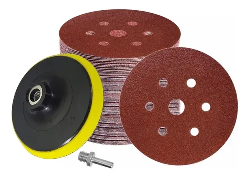 comprar Lija + Base Velcro 150mm 100 Uni Redonda Roto Orbital Abrojo