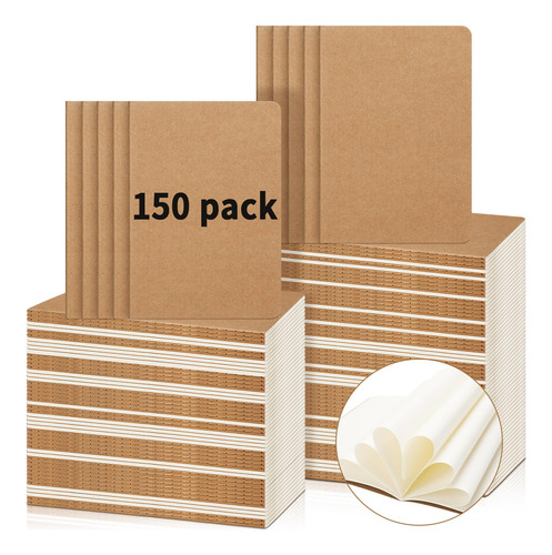 Pack De 50 Cuadernos En Blanco A5 Y 100 Mini Cuadernos De Pa