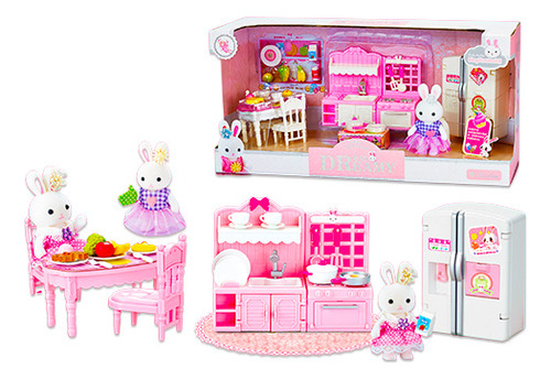 Juego Playset Infantil Conejo Con Cocina Completa Bay Dream