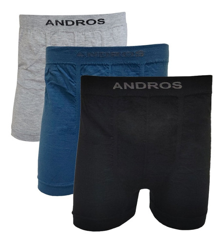 Pack X 3 Boxer Liso De Hombre Andros Algodón Talles S Al Xxl