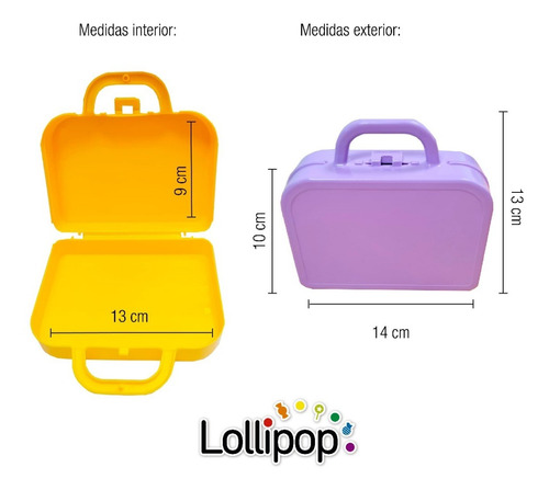 Imagen 2 de 9 de Valijita Plastica Souvenir Pastel X 20 U - Lollipop