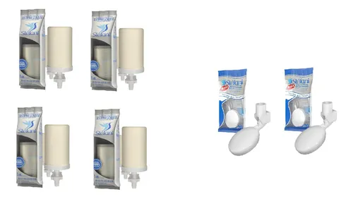 Kit 4 Vela Filtro Barro Tripla Ação + 2 Boia Stefani Cor Branco