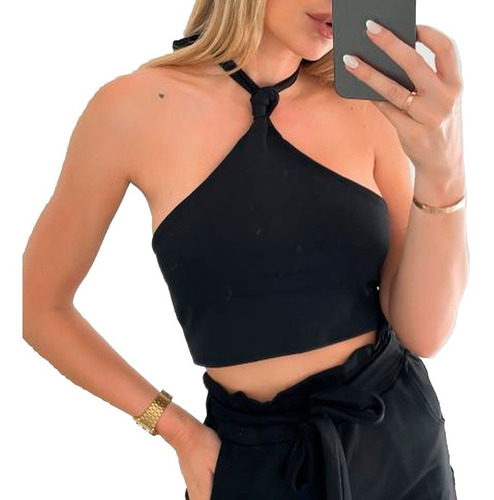 Imagen 2 de 7 de Top Con Nudo Y Lazo Corto Moda Mujer Dama Art 051