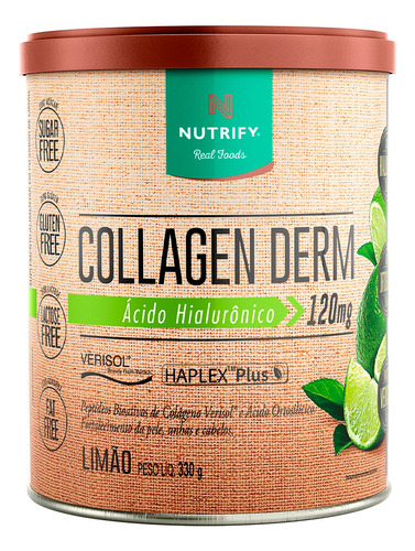Collagen Derm Limão Suplemento Pó Verisol Ácido Hialurônico