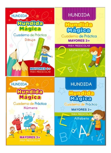 Cuadernos Reutilizables En Español Para Niños 4 Libros