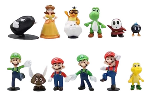 Figura Nintendo Set Mario Bros 12 Unidades Calidad Express