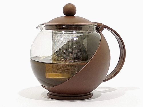 Imagen 3 de 10 de Tetera Cafetera Vidrio Con Filtro Infusor Te En Hebras 750ml