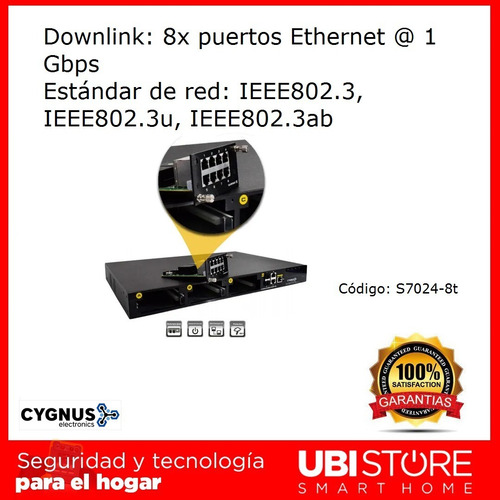 Modulo Ethernet 8 Puertos Para Switch Core Cygnus S7024-8t
