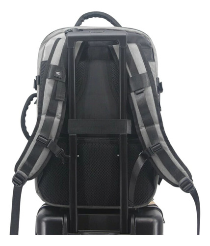 Mochila Carry On 20 Portanotebook Impermeable Viajera Ref. Gris Liso
