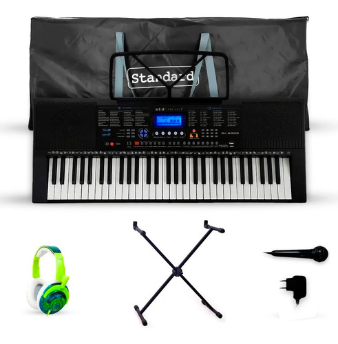 Kit Teclado Std Pro Keys Start Series Sk-6200 61 Teclas