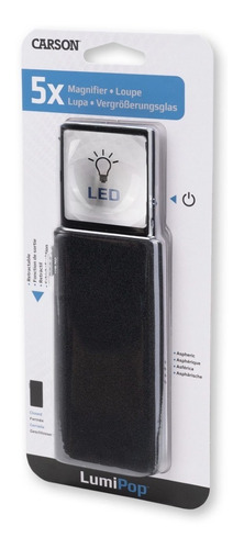 Lupa Lumipop 5x com luz LED Carson