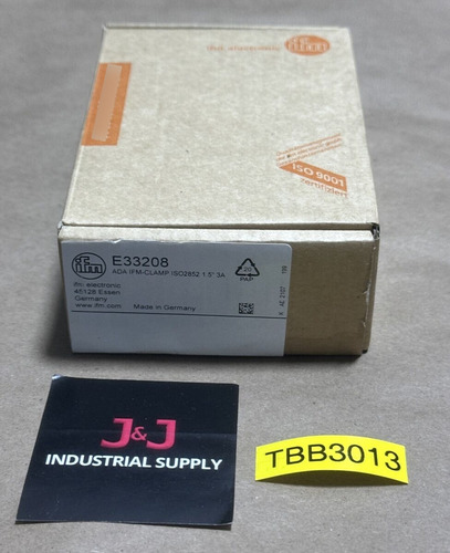 New In Box- Ifm Efector E33208 Ada Ifm-clamp Iso2852 1.5 Jjg