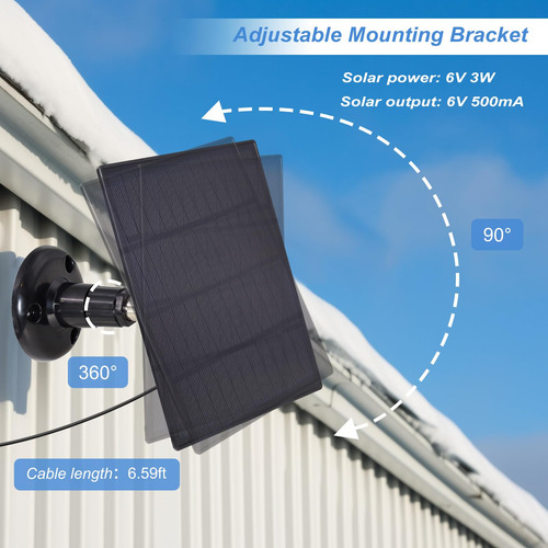 Kbt 6v3w Panel Solar Impermeable Con Puerto Tipo C Y Puerto
