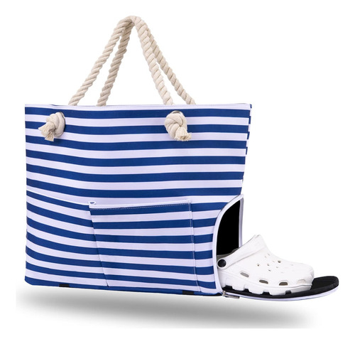 Bolso De Playa Extragrande, Diseño 2022, Con Múltiples Bolsi
