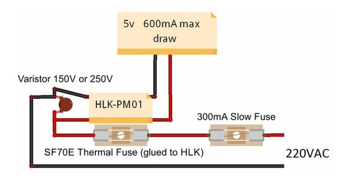 Mini Fuente Voltaje Hlk-pm01 Ac-dc 220v A 5v 600ma Regulado