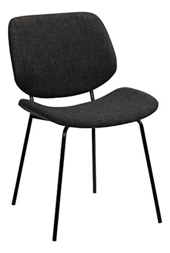 Armen Living Quest Modern Dining Accent Chair, Charcoal