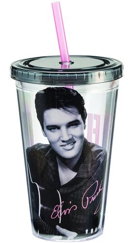 Elvis Presley 18 Oz Taza De Viaje De Acrílico