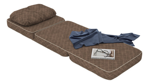 Puff Solteiro Marrom Dobrável Confortável E Funcional, Ideal Para Sala Ou Quarto, Compacto E Sofisticado, Perfeito Como Assento Extra Ou Apoio Para Os Pés, Design Moderno E Elegante Modelo: Matelassê