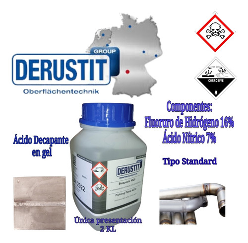 Gel Decapante 2 Kl Para Acero Inox Marca Derustit 