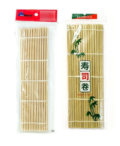 Imagen 1 de 2 de Pack X2 Esterillas Para Sushi 27cm Vara Chata Y Redonda