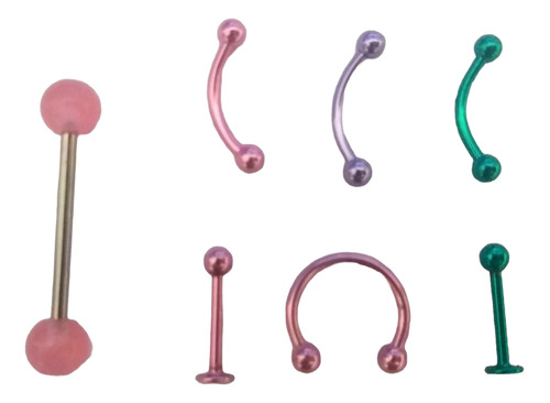 Kit Piercing - Acero Quirúrgico -  Labret + Bull + Barbell