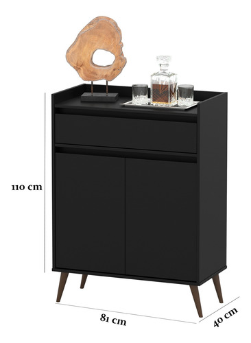 Imagem 2 de 4 de Buffet Aparador Hórus - Preto