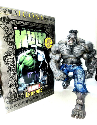 Hulk Gray Marvel Toybiz Icons 2006 Raro,30 Cm Custom Pintura