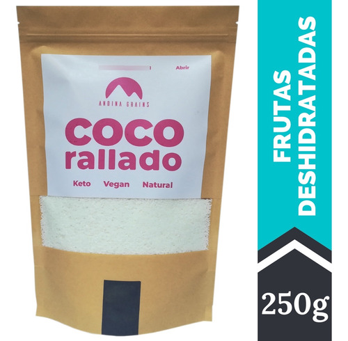 Coco Rallado Sin Azucar 250 G Andina Grains