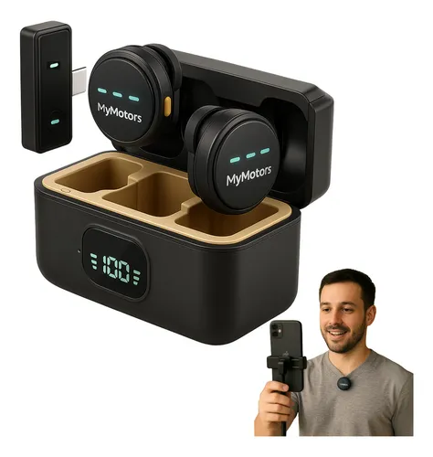 Microfone Lapela Sem Fio Tipo C Mymotors para Android iPhone Canc...